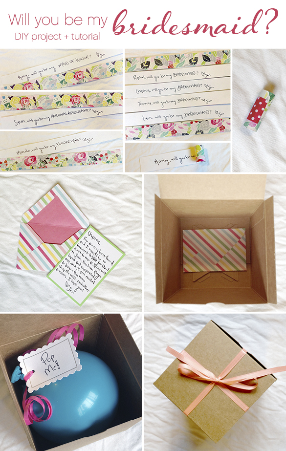 A darling, "Will You Be My Bridesmaid?" DIY invite idea + tutorial