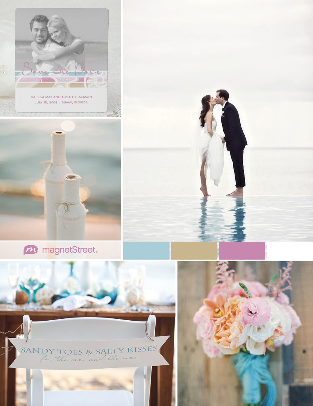 Gorgeous inspiration for a relaxed beach wedding ideas + photo Save the Date. 