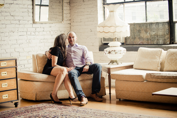 Chicago antique store engagement pic Chicago antique store engagement photo