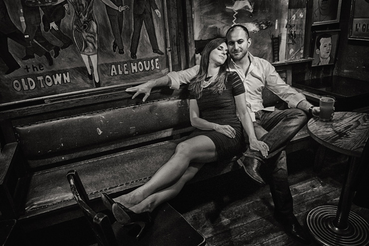 Old Town Ale House Engagement Photo