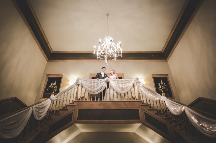 bride and groom at Edinburgh USA wedding reception venue
