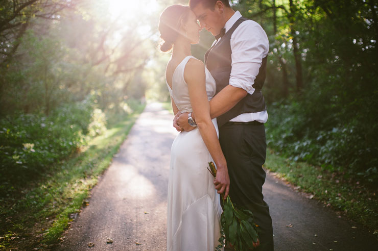 Sunlit wedding photo 
