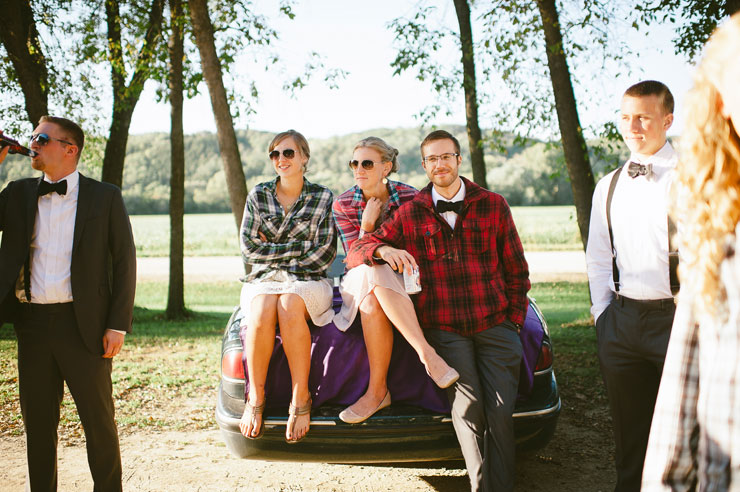 Casual wedding party photo
