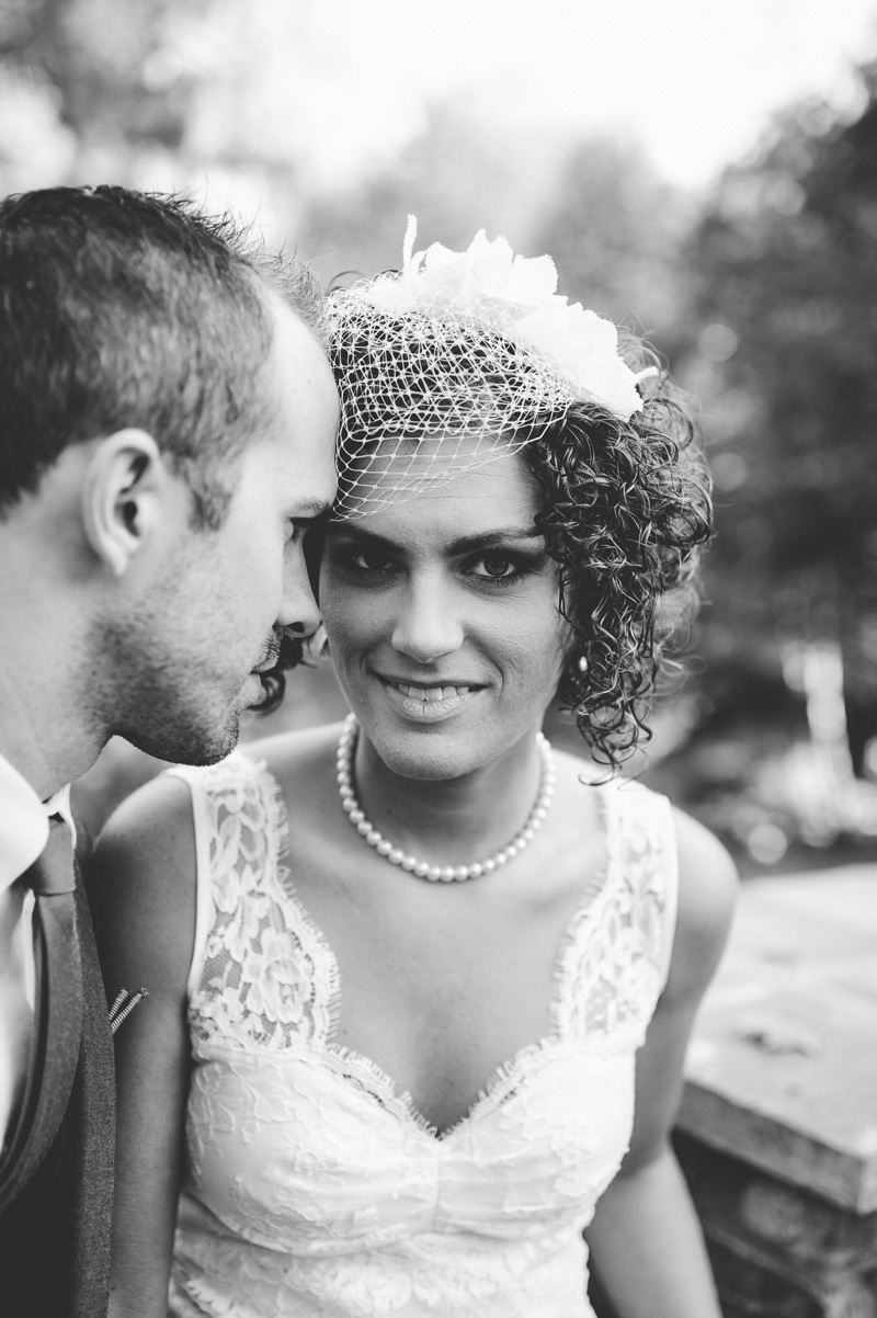Beautiful bride in birdcage veil