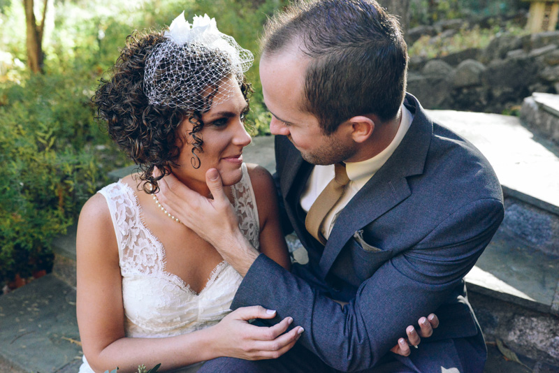 Bride and Groom outside The Woods Chapel