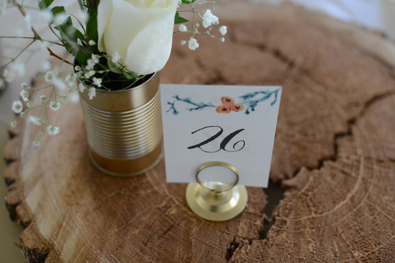 DIY wood round wedding centerpieces