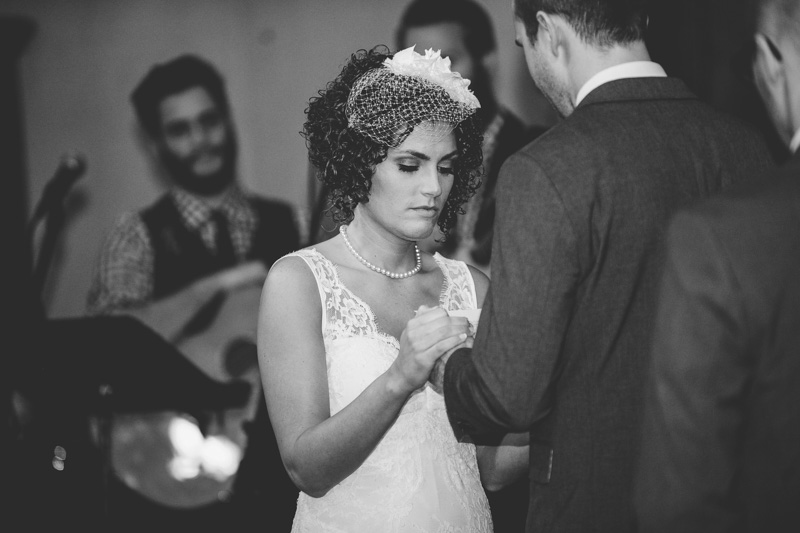 Groom reciting wedding vows