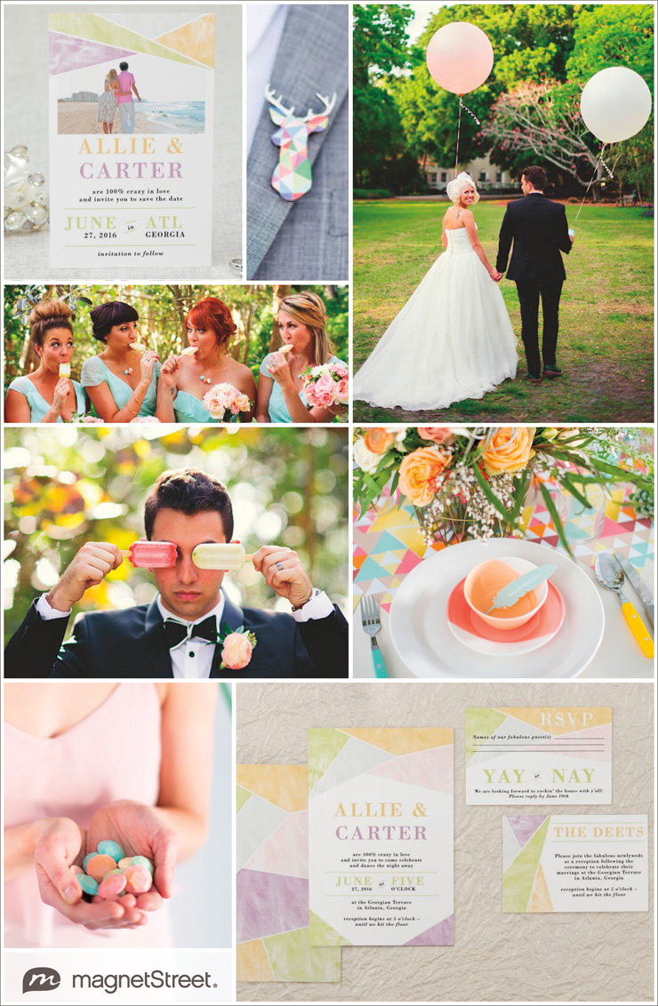 Geometric wedding ideas + geometric wedding invitation