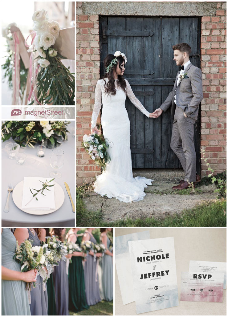 Artsy modern invitation for a bohemian inspired wedding! 