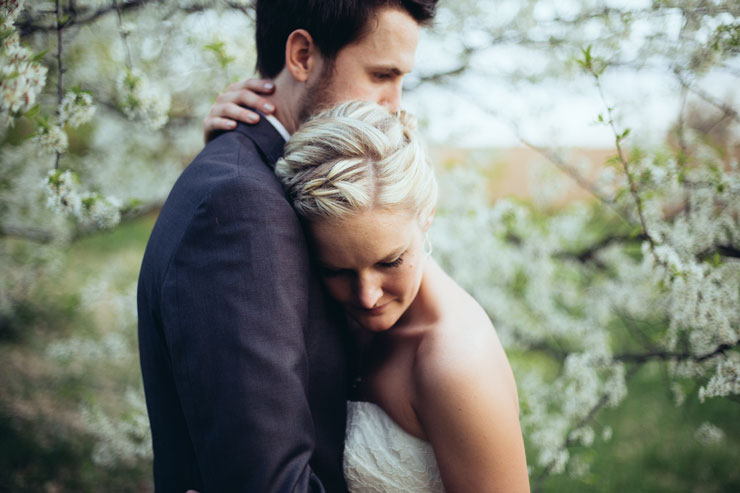 Sweet Bride and Groom rustic wedding photo