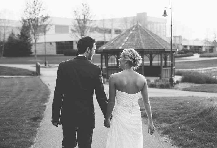 Bride and Groom walking away