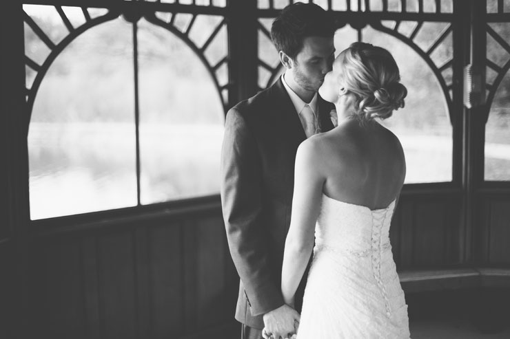 Bride and Groom kissing 