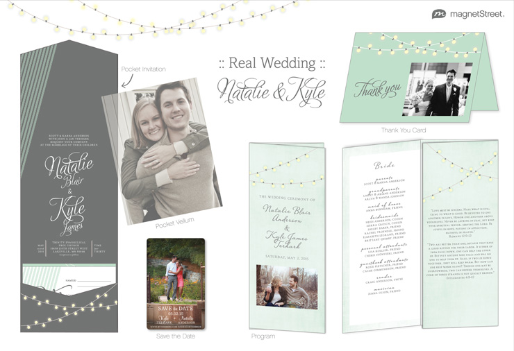 Custom Wedding Stationery "Luminous Charm" design suite