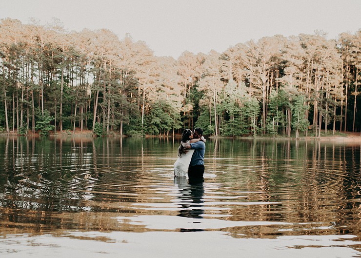 Modern Engagement Shoot Meets "Trash the Dress"