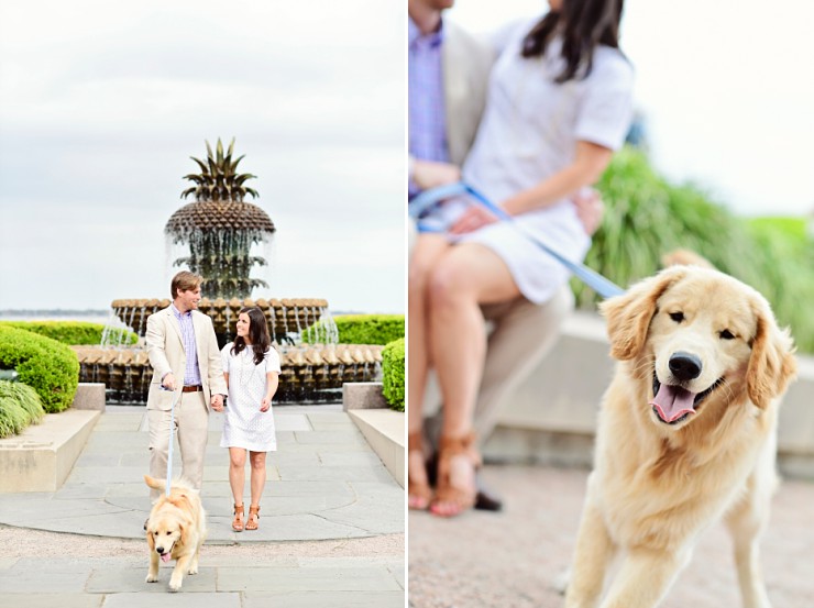 Super Sweet Charleston Pineapple Fountain Engagement Session