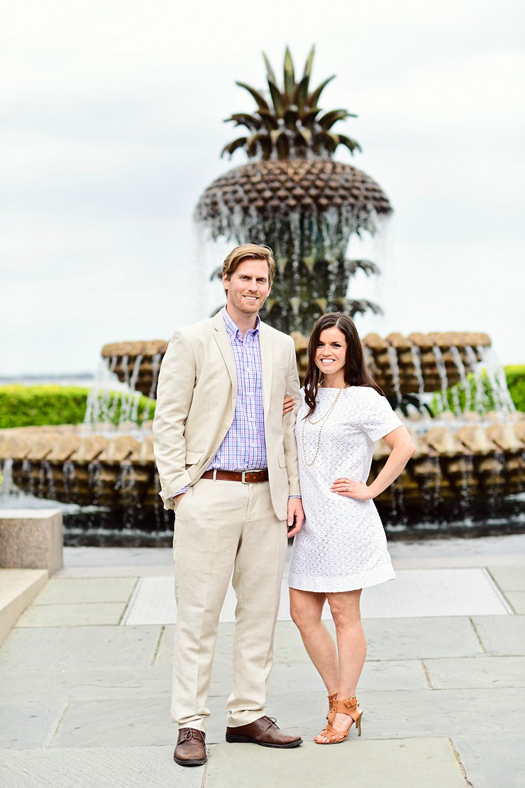 Super Sweet Charleston Pineapple Fountain Engagement Session