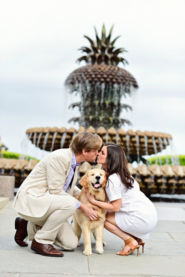 Super Sweet Charleston Pineapple Fountain Engagement Session