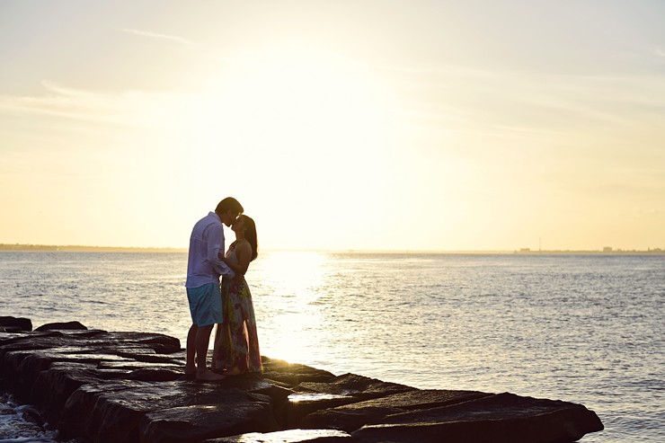 Super Sweet Charleston Pineapple Fountain Engagement Session