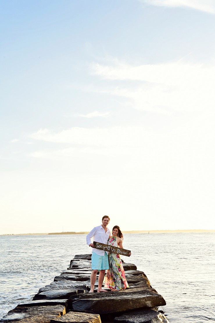 Super Sweet Charleston Pineapple Fountain Engagement Session