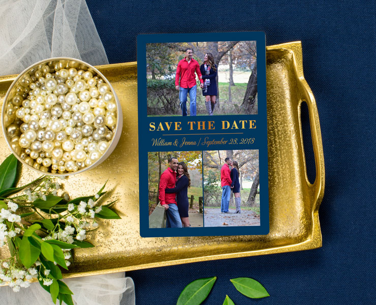 Be Inspired By Real (Pretty) Custom Foil Save the Dates That Shine