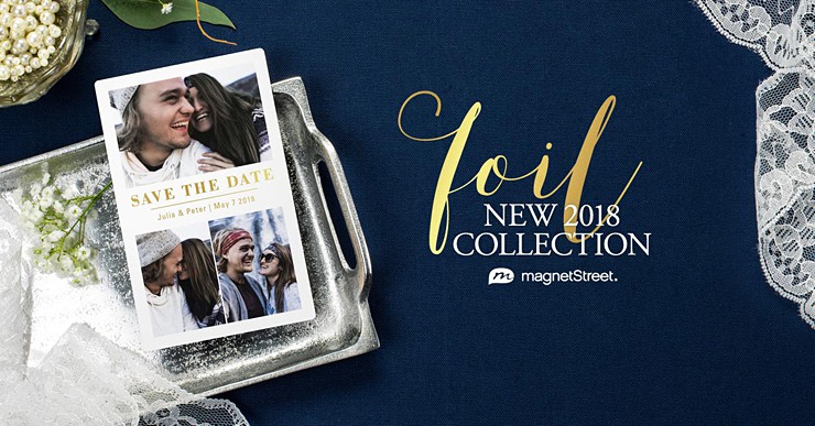 Be Inspired By Real (Pretty) Custom Foil Save the Dates That Shine