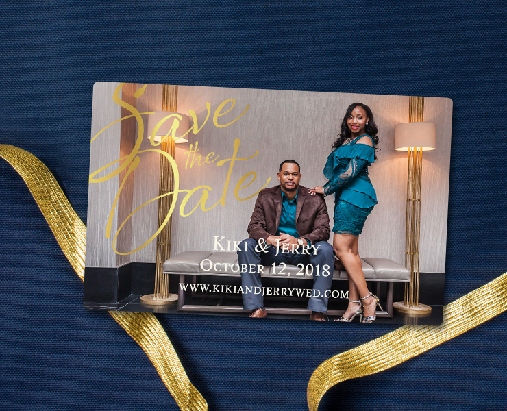 Be Inspired By Real (Pretty) Custom Foil Save the Dates That Shine