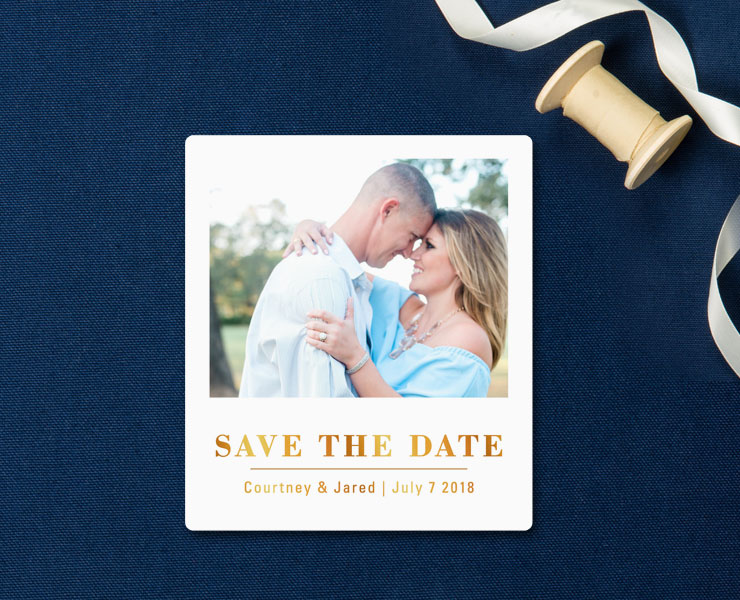 Be Inspired By Real (Pretty) Custom Foil Save the Dates That Shine
