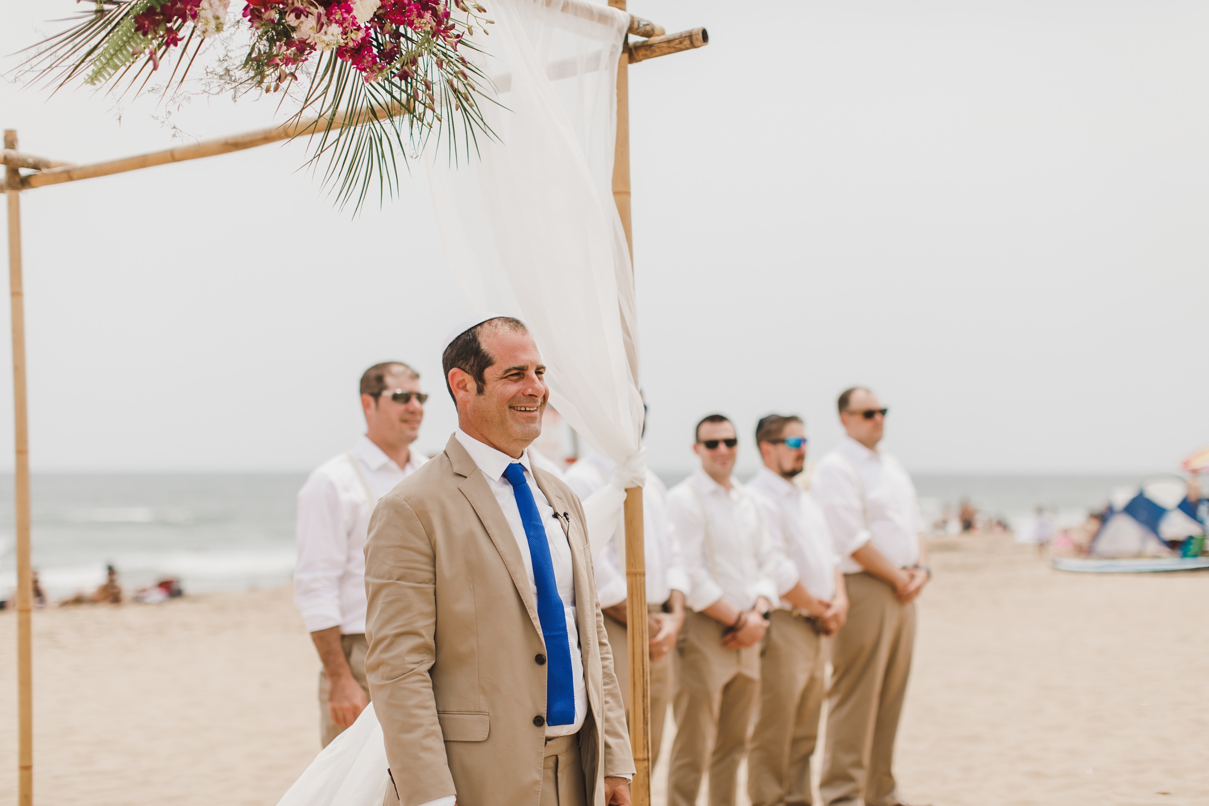 Bright and Bold Fuchsia Wedding On Virginia Beach