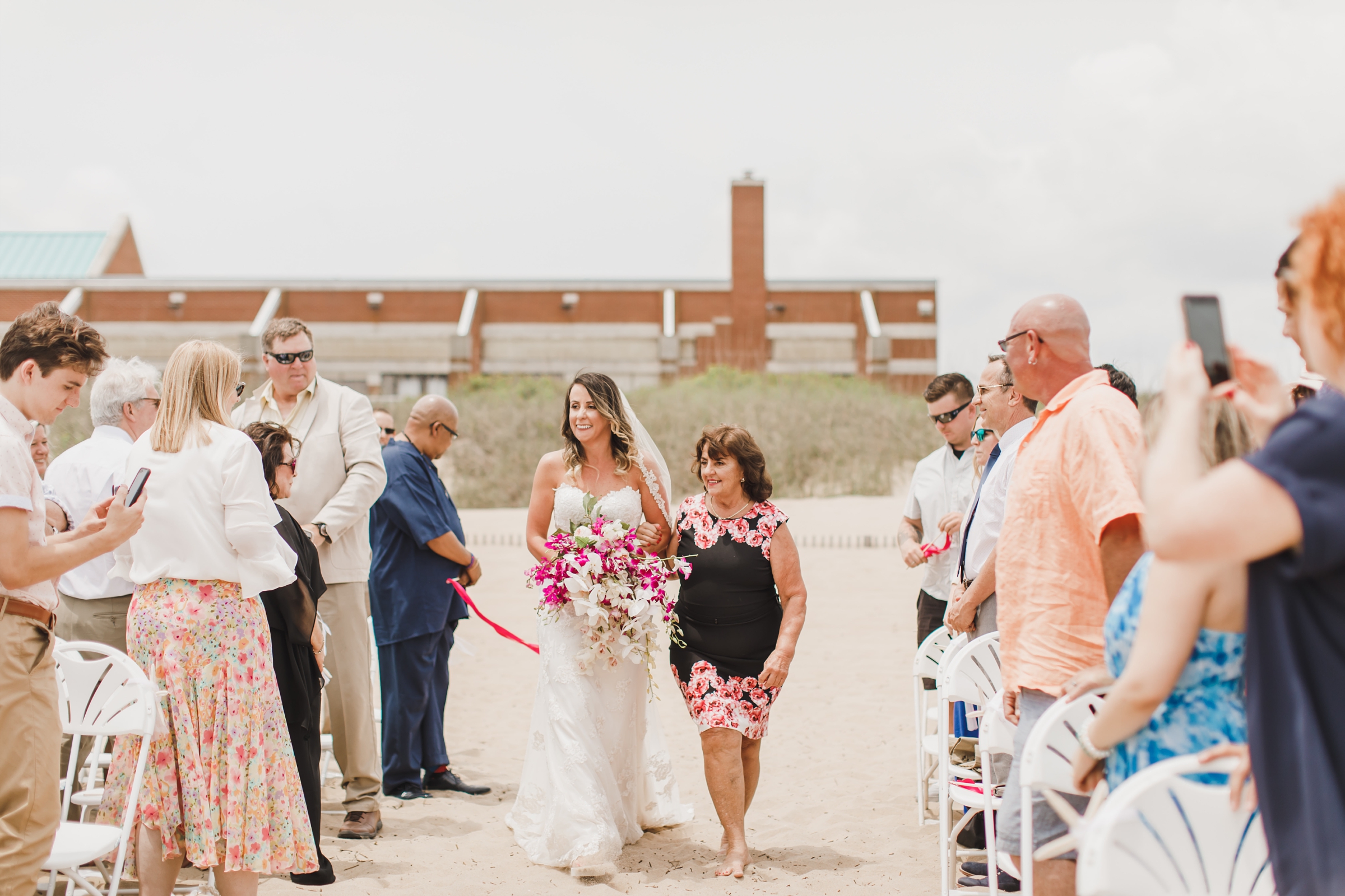 Bright and Bold Fuchsia Wedding On Virginia Beach