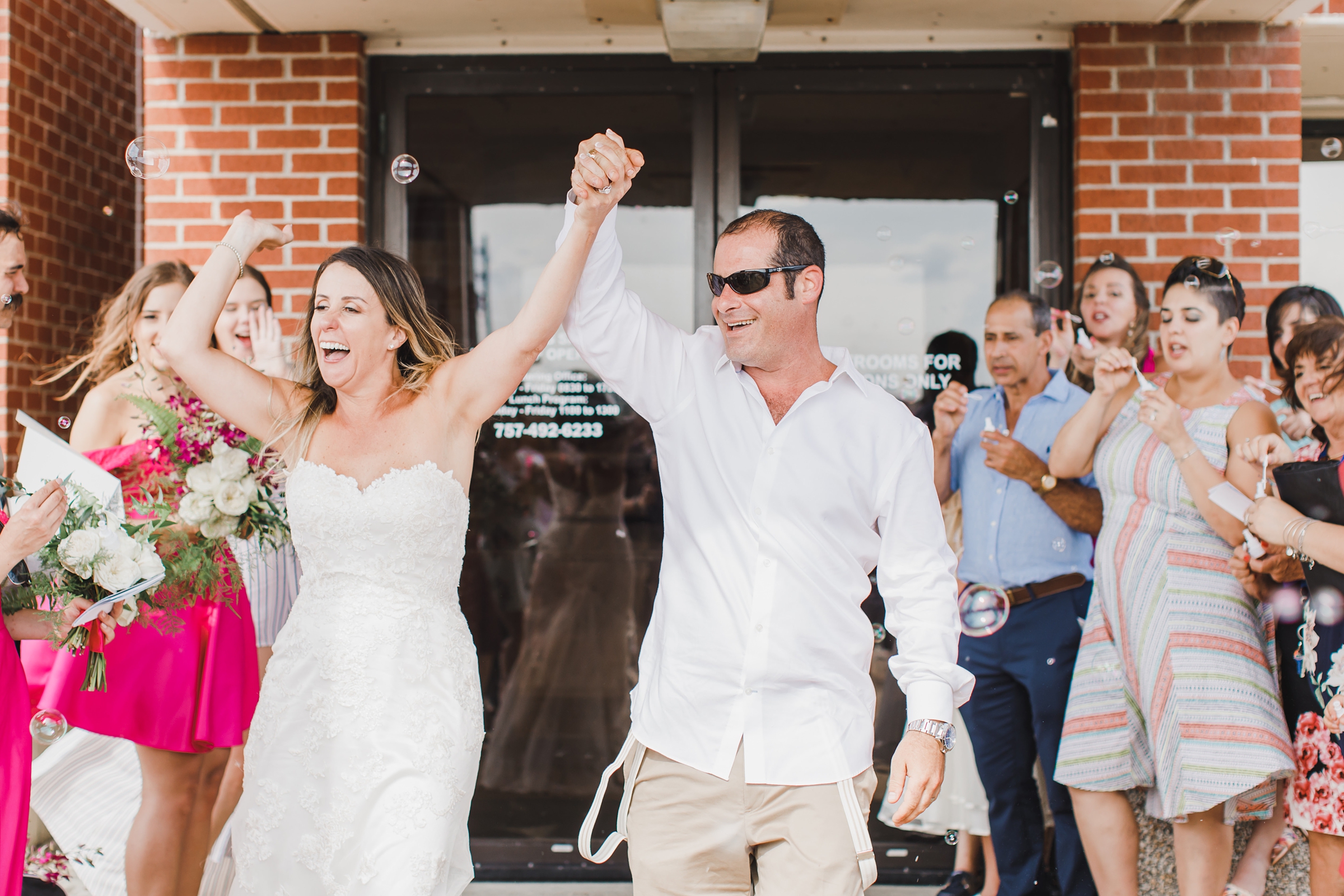 Bright and Bold Fuchsia Wedding On Virginia Beach