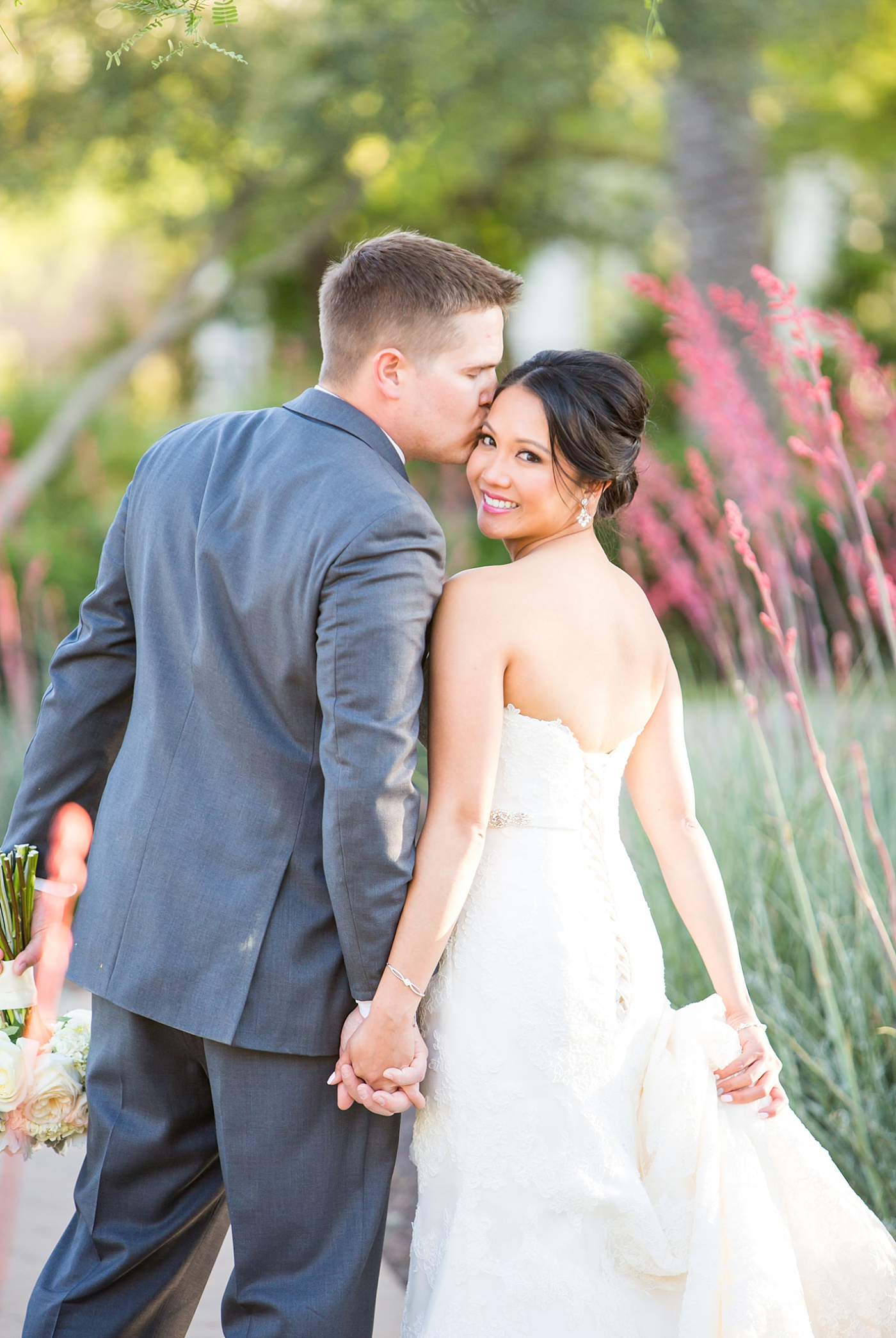 blue and peach wedding in Arizona