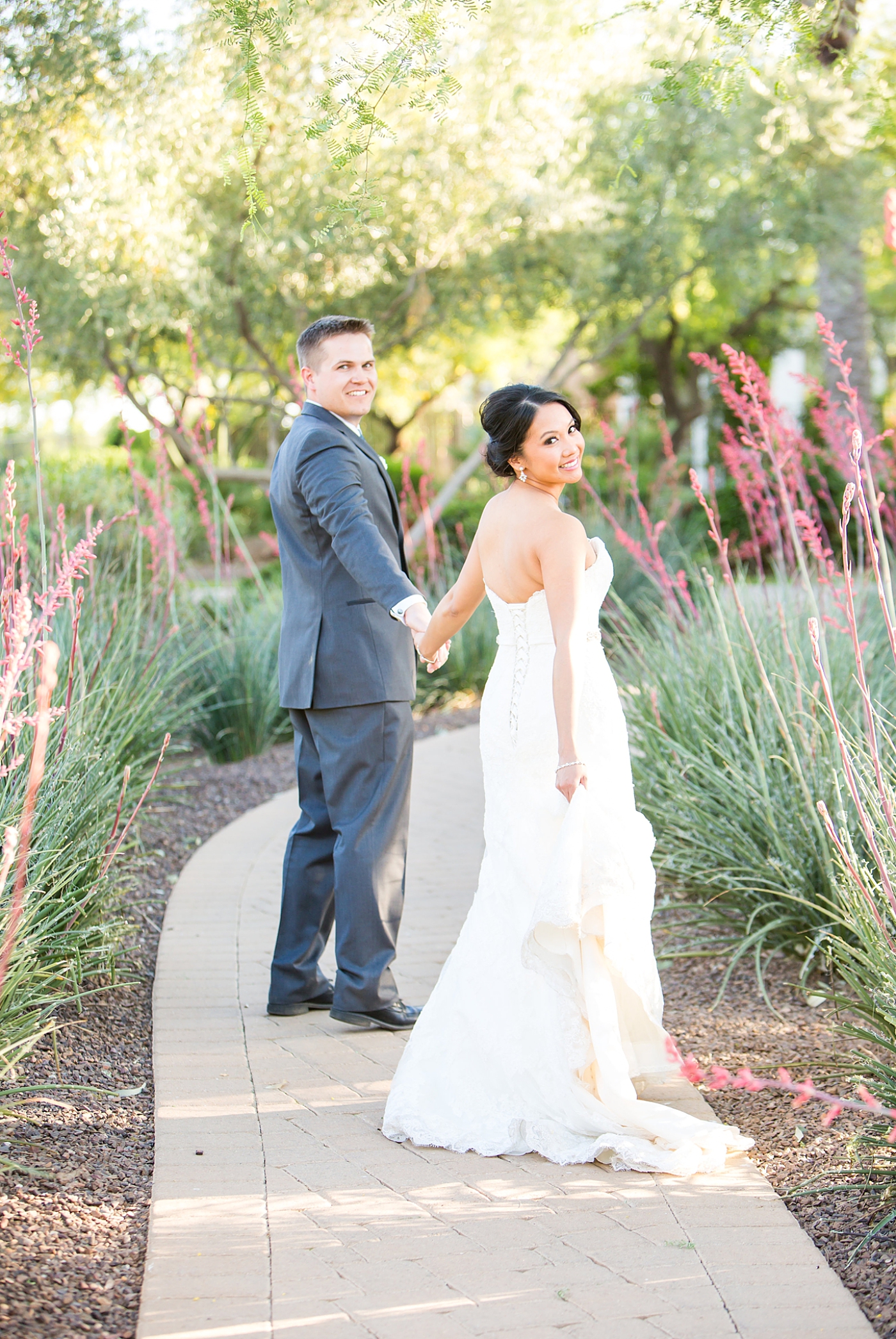 blue and peach wedding in Arizona