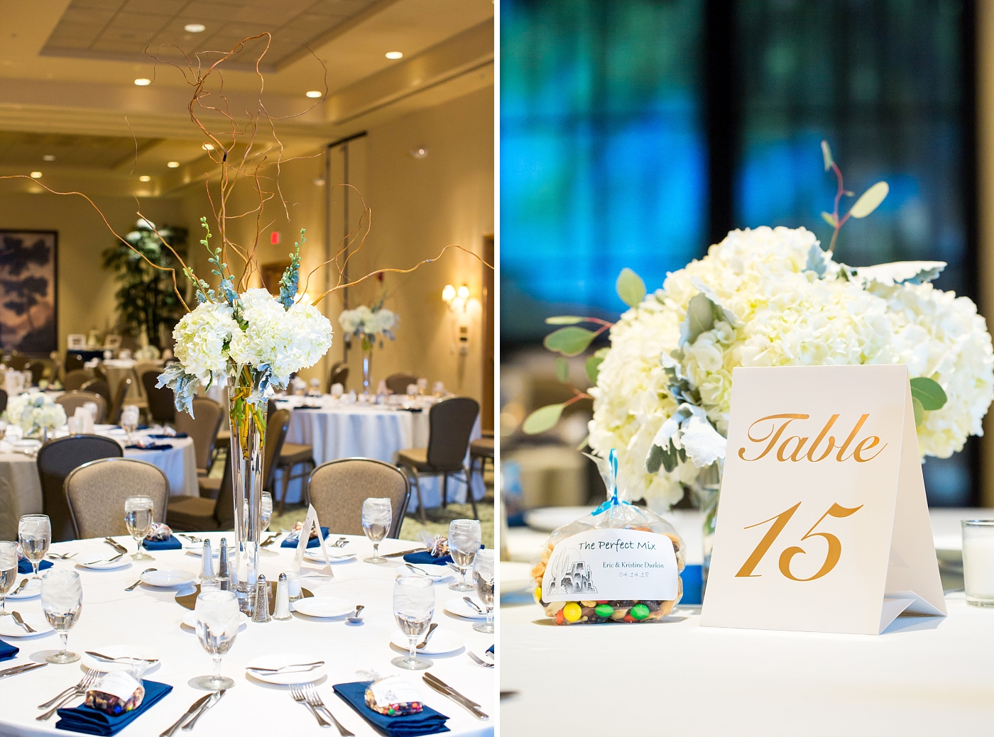 blue and peach wedding in Arizona