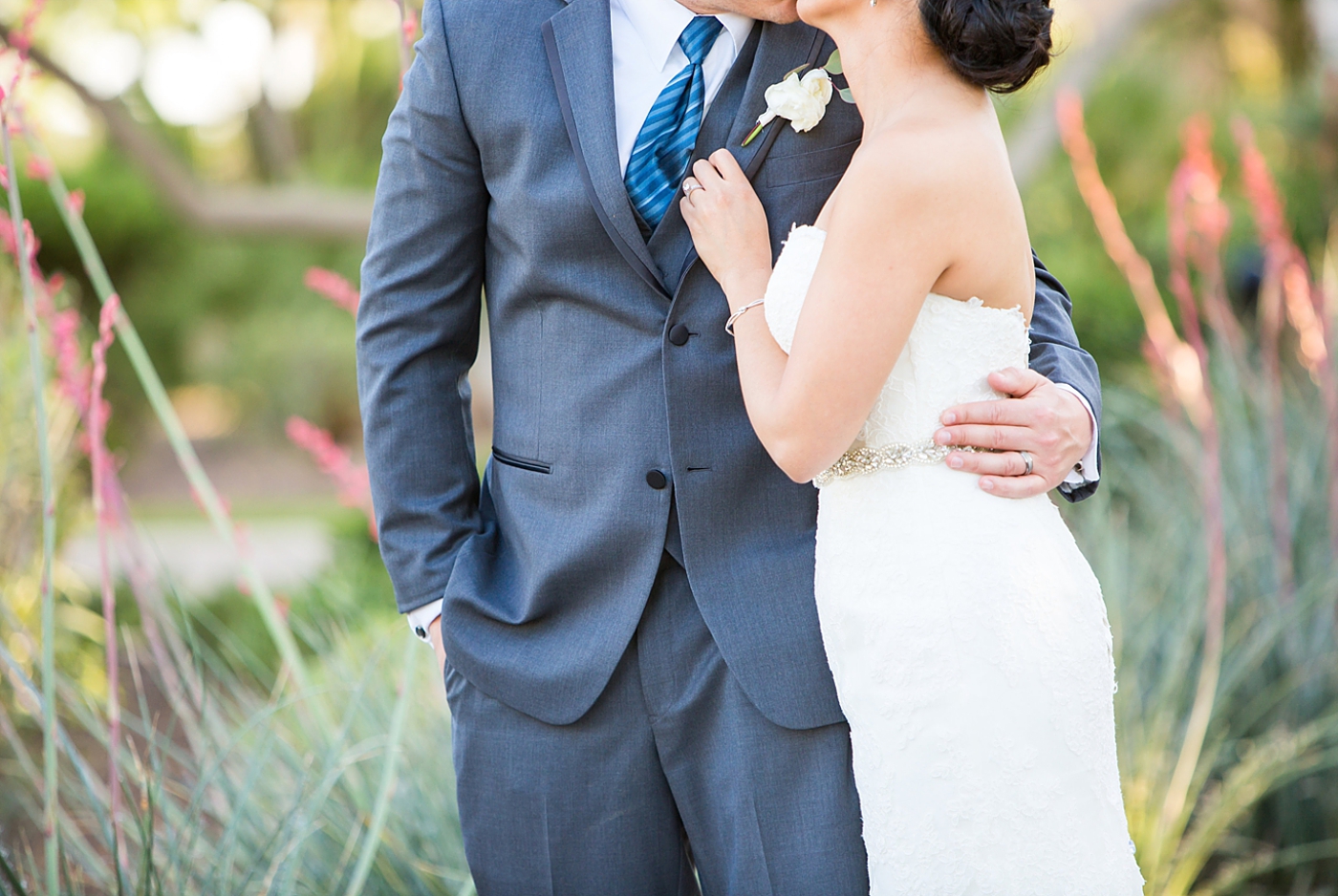 blue and peach wedding in Arizona