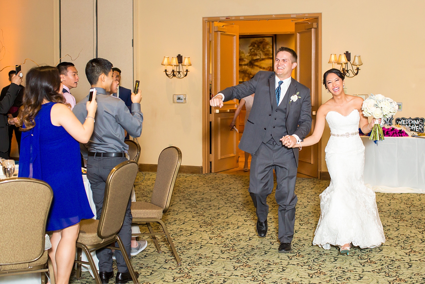 blue and peach wedding in Arizona