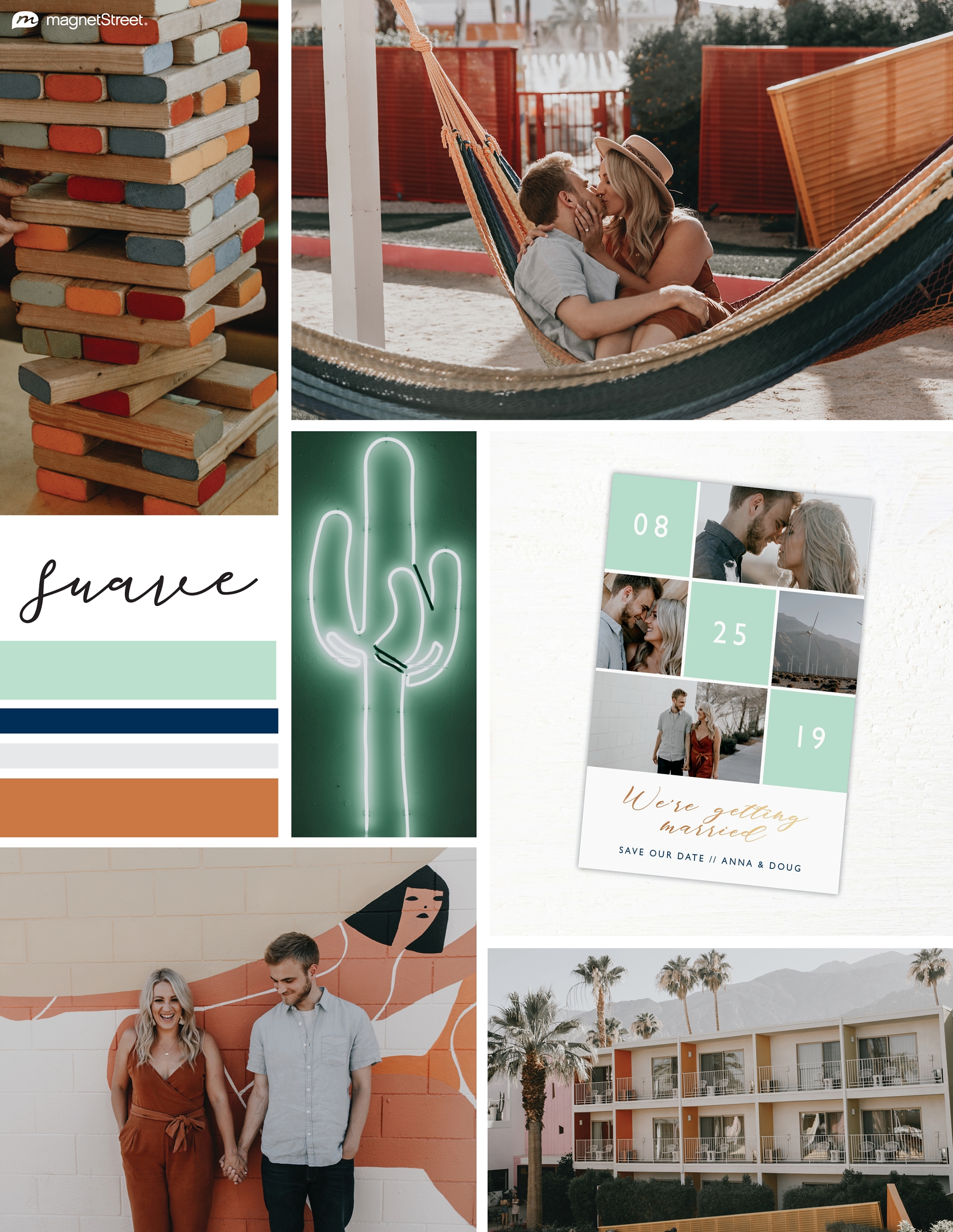 Desert Engagement Shoot With A Mint & Copper Palette